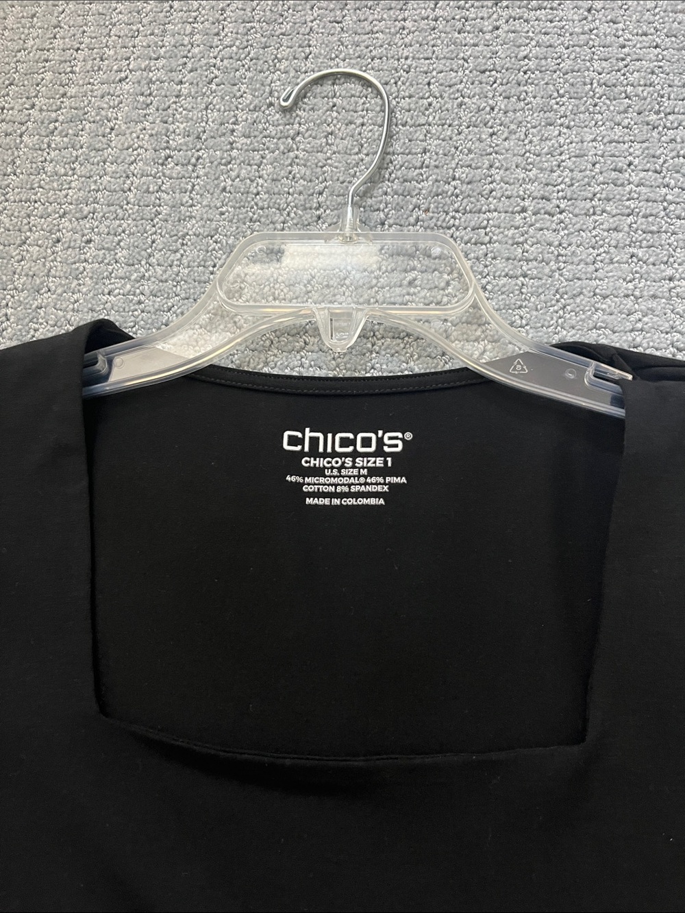 Chico's Black Square-Neck Tunic Top